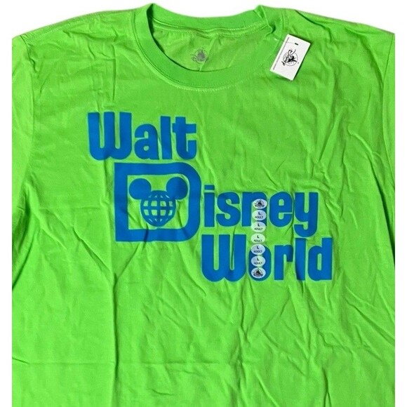 Walt Disney World T-Shirt Mens L Cotton Short Sleeve Green Cotton Colorful - Picture 2 of 9